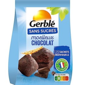 Gerblé Moelleux au Chocolat Sans Sucres, Sans huile de palme, 7 Sachets individuels, 196g, 200939