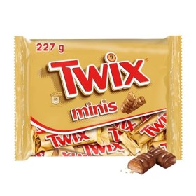 TWIX - Minis barres chocolat au lait, caramel et biscuits - 10 minis barres - 227g