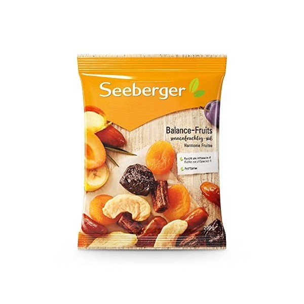 Seeberger Mélange de fruits secs Noble Balance-Fruits 1-pack avec abricots, dattes, prunes, bananes et morceaux de pomme - dé