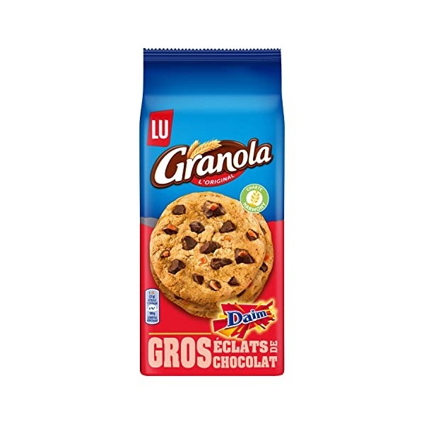 Granola - Extra Cookie Chocolat & Daim - Aux Gros Éclats de Chocolat - Sachet de 8 Cookies 184 g 