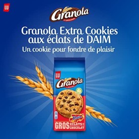 Granola - Extra Cookie Chocolat & Daim - Aux Gros Éclats de Chocolat - Sachet de 8 Cookies 184 g 
