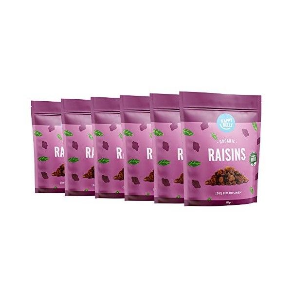 Marque Amazon - Happy Belly Raisins secs biologiques, 1 x 500g