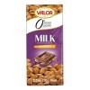 Chocolat au lait aux amandes entières sans sucre ajouté | Sans gluten | De la fève à la tablette | Édulcorant stévia | 150&nbsp;g 