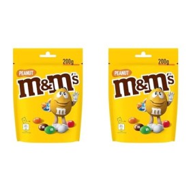 M&MS PEANUT - Bonbons chocolat au lait et cacahuètes - Sachet de 200g Lot de 2 