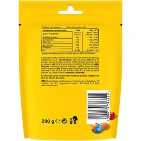 M&MS PEANUT - Bonbons chocolat au lait et cacahuètes - Sachet de 200g Lot de 2 