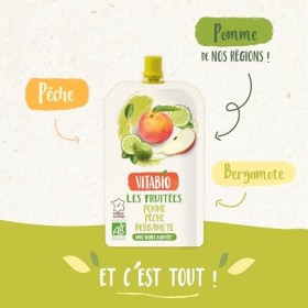 Vitabio - Fruits - Pomme Pêche dOccitanie Bergamote - 4 x 120g