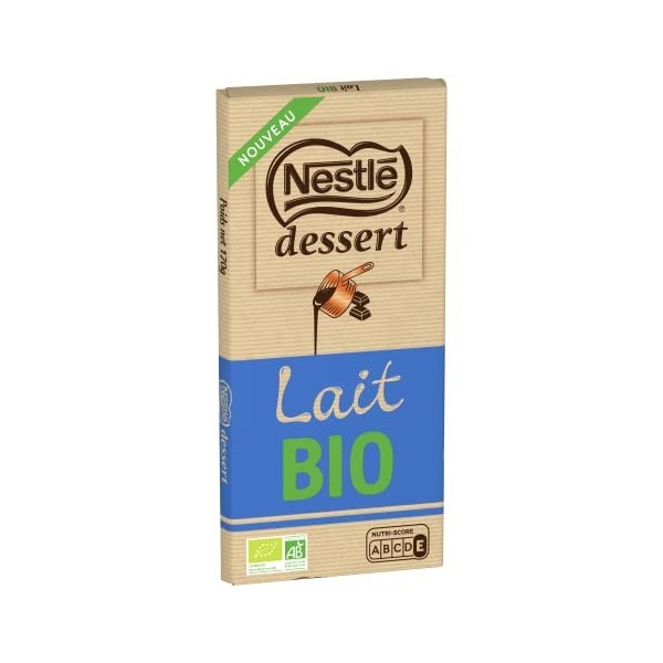 Nestlé Dessert - Chocolat au Lait Bio - Tablette de 170 g