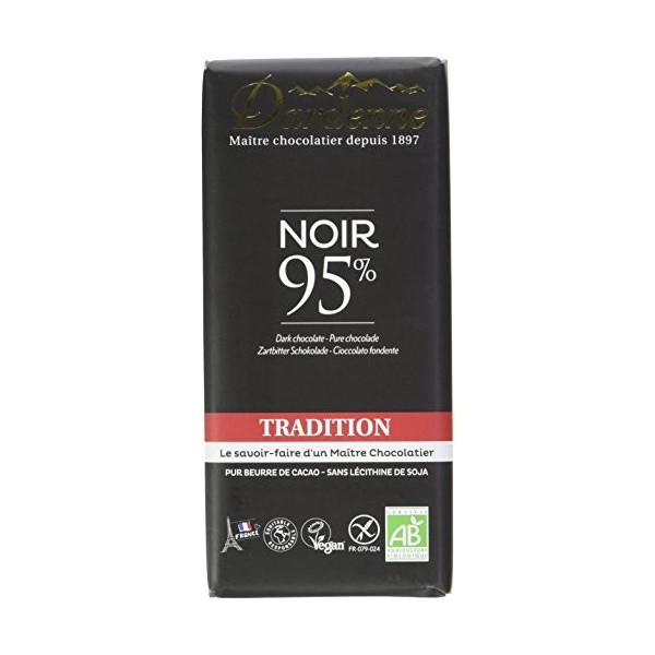 Dardenne Tablette Tradition Chocolat Noir BIO 95% Cacao, 90 g
