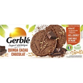 Gerblé Vitalité, Biscuits Quinoa Cacao Chocolat, Allégés en sucres, Sans huile de palme, 1 boîte de 12 biscuits, 132g Lot de