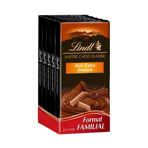 Lindt - Lot De 4 Tablettes MAÎTRE CHOCOLATIER - Chocolat Au Lait Extra-fin, 4x100g