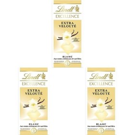 Lindt - Tablette Extra Velouté EXCELLENCE - Chocolat Blanc, 100g Lot de 3 