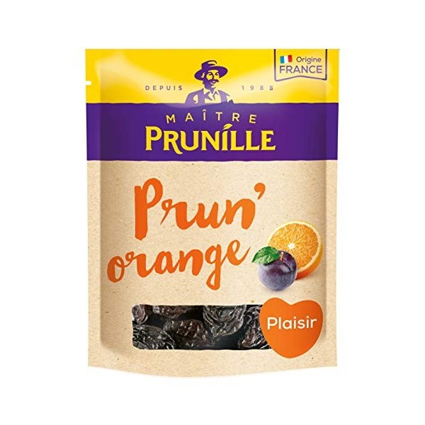 MAÎTRE PRUNILLE - PrunOrange Avec Noyaux - Fruits Secs Plaisir - Riche En Fibres Et Potassium - Origine France - Label IGP -