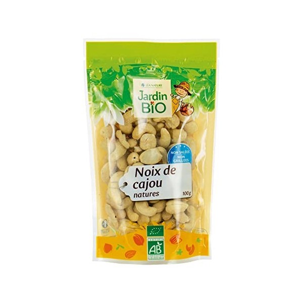Jardin BiO étic - Noix de cajou nature - bio - Graines, fruits à coque, super aliments - Certifié AB - Sachet de 100g