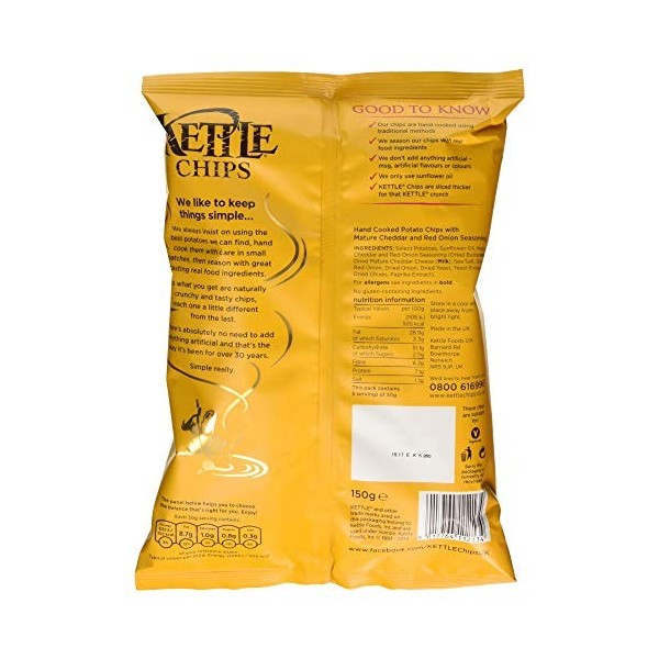 Kettle Chips - Mature Cheddar & Red Onion 150g 