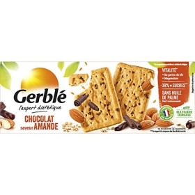 Gerblé Vitalité, Biscuits Chocolat Amandes, Allégés en sucres, Sans huile de palme, 1 boîte de 16 biscuits, 200g Lot de 4 