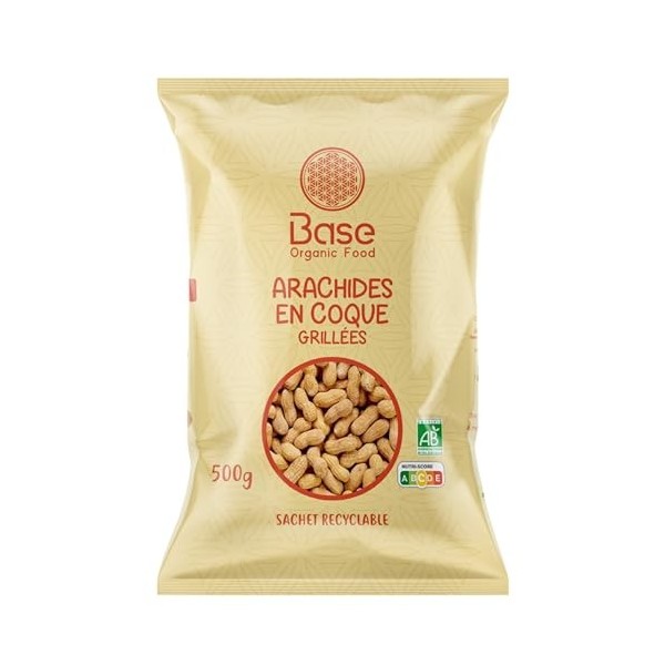 Arachides en coques BIO 500g | Cacahuètes en coques grillées & 100% Naturelle | Cacahuètes JUMBO | BIO | IDÉAL Snack ou Apéri