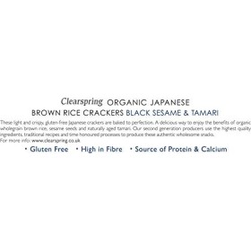 Clearspring - Organic Japanese Brown Rice Crackers - Black Sesame - 40g