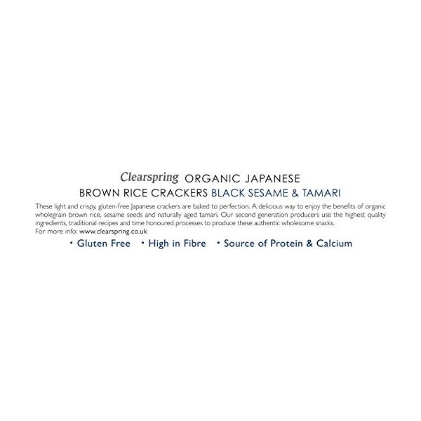 Clearspring - Organic Japanese Brown Rice Crackers - Black Sesame - 40g
