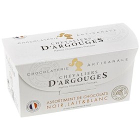 Chevaliers dArgouges - Assortiment de chocolats noir, lait, blanc - Ballotin dégustation - 175g