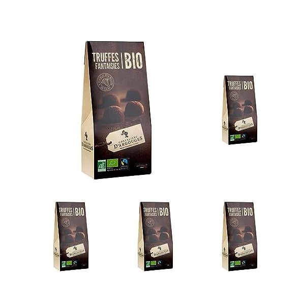 Chevaliers dArgouges - Truffes fantaisies Bio/Fairtrade - Etui cadeaux dégustation Noël - 160g