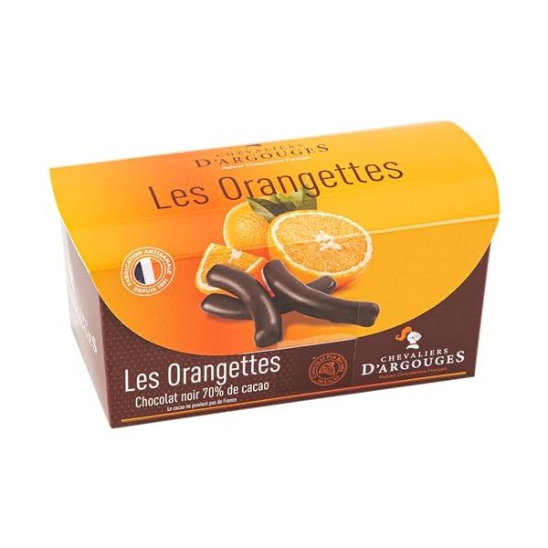 CHEVALIERS DARGOUGES Maîtres Chocolatiers Français - Orangettes enrobées chocolat noir 70% - Étui Dégustation 160g