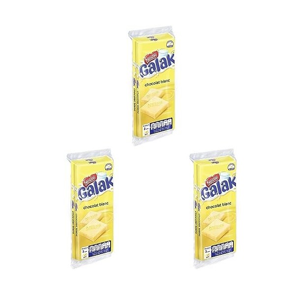 Nestlé Galak - Chocolat Blanc Tablette - 2 tablettes de 100g Lot de 3 