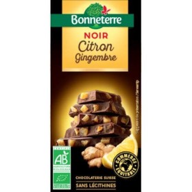 BONNETERRE Chocolat noir citron gingembre 100G Bio -