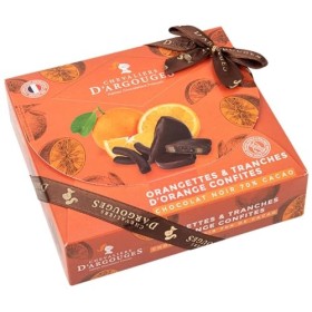 CHEVALIERS DARGOUGES Maîtres Chocolatiers Français - Assortiment orangettes et tranches doranges enrobées chocolat noir 70%