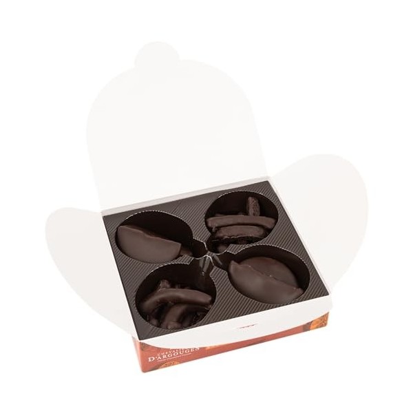 CHEVALIERS DARGOUGES Maîtres Chocolatiers Français - Assortiment orangettes et tranches doranges enrobées chocolat noir 70%