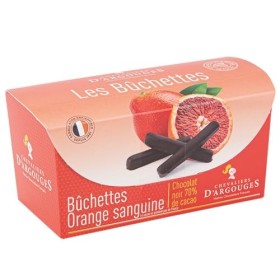 CHEVALIERS DARGOUGES Maîtres Chocolatiers Français - Bûchettes orange sanguine chocolat noir 70% - Ballotin dégustation 150g