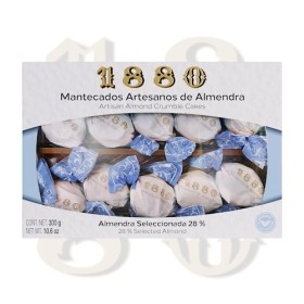 1880 - Mantecados artisanaux aux amandes, qualité suprême, gourmandise typique de Noël, recette artisanale, emballage en papi