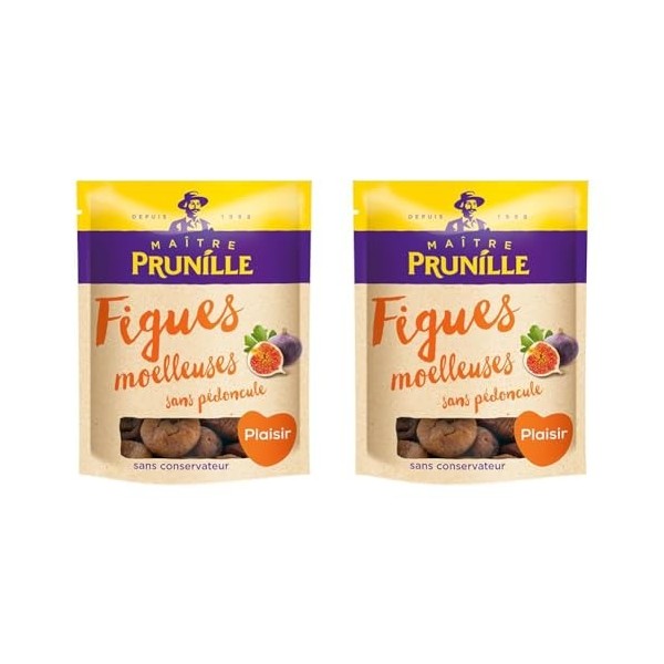 MAÎTRE PRUNILLE - Figues Moelleuses Sans Pédoncule - Fruits Secs Plaisir - Riches En Fibres Et En Antioxydants - Pour Un Snac