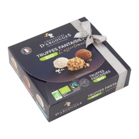 CHEVALIERS DARGOUGES Maîtres Chocolatiers Français - Assortiment de truffes fantaisies chocolat noir intense 72%, lait éclat