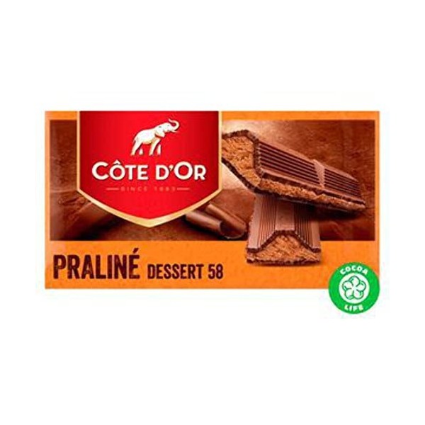 Cote dOr Praline Dessert 58 | 7oz / 200gr | Tablette en chocolat