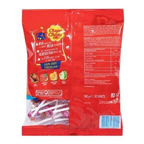 Chupa Chups - Sachet de 30 Mini Sucettes - Parfums Variés - Chupa Chups Cola et Goûts Fraise, Orange et Pomme - Sucettes à la