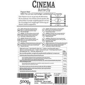 Premium Butterfly Popcorn Corn 500 g XL 1:46 volume pop avec emballage de protection de la saveur sans OGM