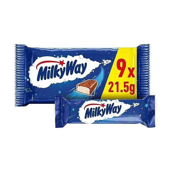 MILKY WAY - Barres chocolat au lait - 9 barres de 21,5g - 193.5g
