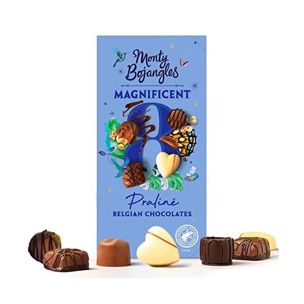 Monty Bojangles Magnifique boîte de sélection de chocolat belge praline | Coffret cadeau – Assortiment de 8 chocolats belges 