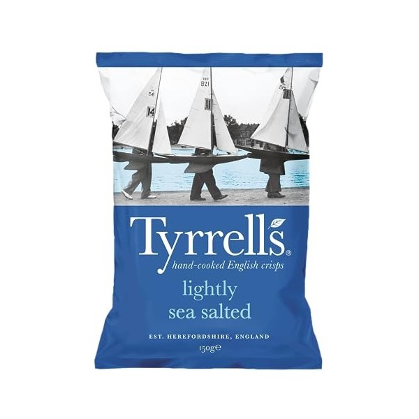 Tyrrells Lightly Sea Salted Crisps 150G by Tyrrells