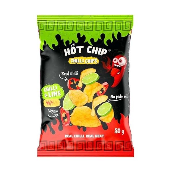 Hot Chip - Chips Piquantes au Chili & Citron Vert 80g / 2.82oz 