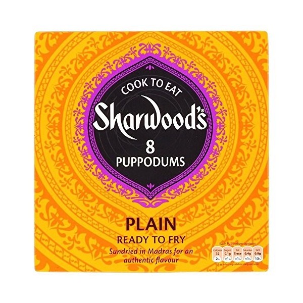 Plaine Grandes Puppodums De Sharwood 8 Par Paquet - 94G 