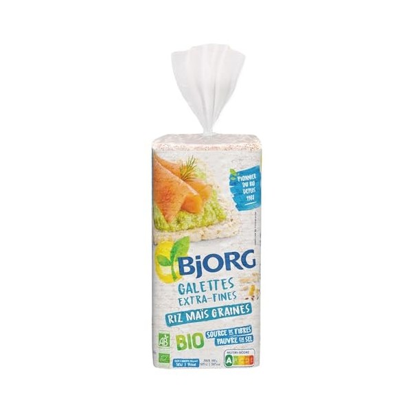 Bjorg Galettes Extra-fines Maïs - Sans gluten - Pauvre en sel - 130 g - Lot de 6