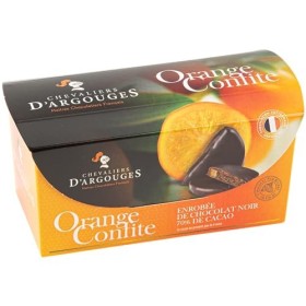 CHEVALIERS DARGOUGES Maîtres Chocolatiers Français - Tranches doranges confites enrobées chocolat noir 70% - Ballotin Dégus