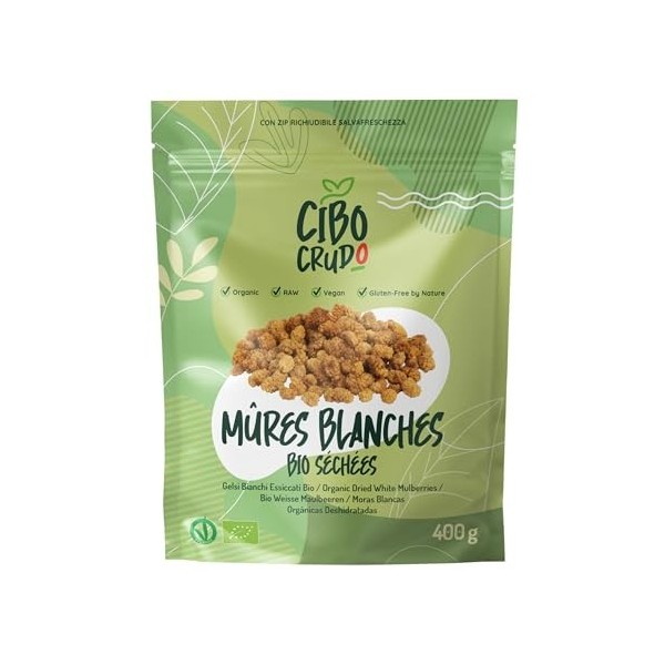 Mures Blanches Sechees Bio - 200g. Murier Blanc Séchées Sans Sucre Ajouté. A Consommer en Eollation ou Dans les YYaourts et l