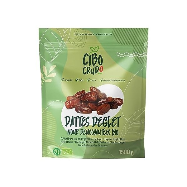 Dattes Deglet Nour Bio - 250g. Dattes Dénoyautées Séchées. Dattes Déshydratées Bio et Naturelles.