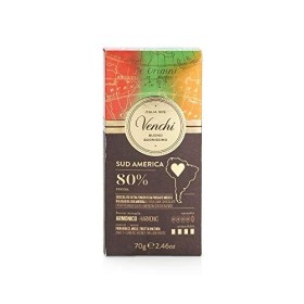 Venchi Tablette Amérique du Sud 80&nbsp;%, 70&nbsp;g - Chocolat Noir 80&nbsp;% au goût aromatique - Végétalien - Sans gluten