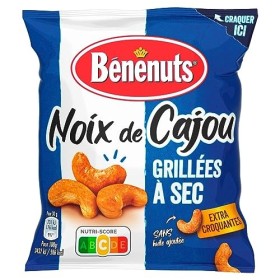 Bénénuts Noix de Cajou Grillées à Sec, 165g Lot de 2 