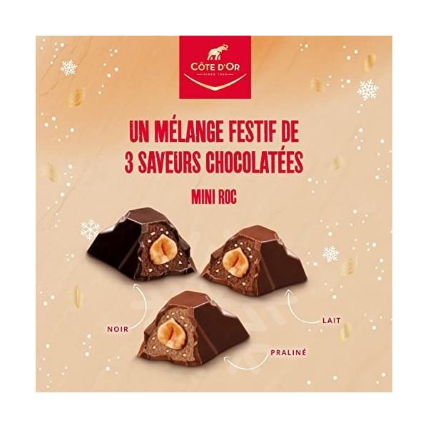 Côte d’Or – Mini Roc Mix – Assortiments de Chocolats – Lait, Praliné, Noir – Idée Cadeau Noël – Chocolat à Offrir – 1 Boîte 2