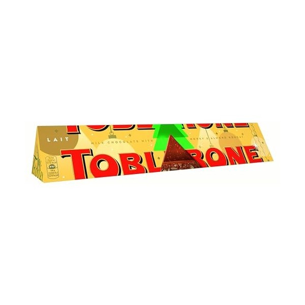 Toblerone – Barre Chocolat au Lait avec Nougat au Miel Et Aux Amandes – Recette Classique – Idée Cadeau Noël – Chocolat à Off