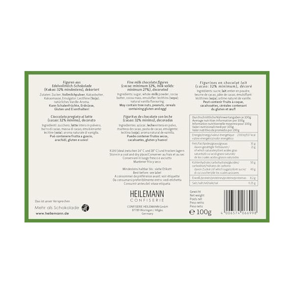 Heil Chocolat Bonhomme de football Contenu du edelv ollm ilch, pack de 1&nbsp; 1&nbsp;x 100&nbsp;g 